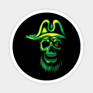 Green Mixed pirate skull Magnet